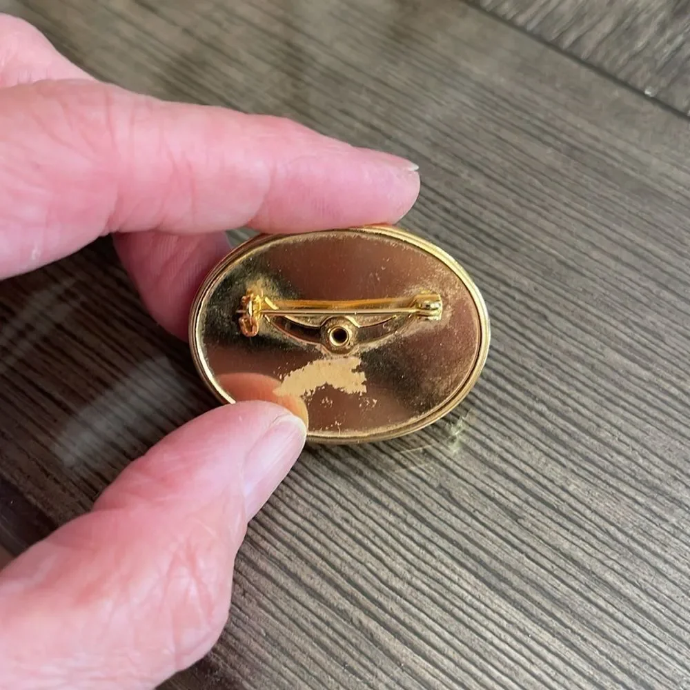 Vintage Embroidered Needlepoint Butterfly Petit Point Brooch Pin